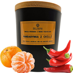 Aromatyzowana Świeca w Słoiku z wosku pszczelego MANDARYNKA Z CHILLI 250 ml