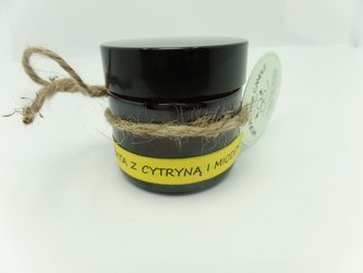 Świeca w słoiku z wosku pszczelego herbata z cytryną i miodem 60 ml