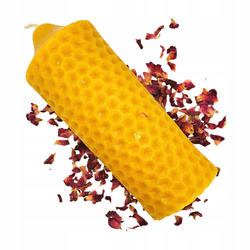 Naturalna Miodowa dekoracja Świeca 3D Z Wosku Pszczelego "WĘZA LANA" 280g