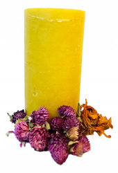 1 X ŚWIECA OZDOBNA lana z naturalnego wosku pszczelego WALEC 16 cm x 7cm