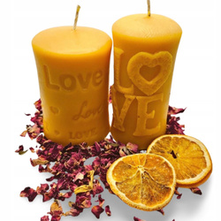 Walentynkowy Zestaw Świec 3D z Naturalnego Wosku Pszczelego - 2 Świece