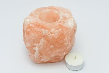 Świecznik z soli himalajskiej + 10 tealight sojowe