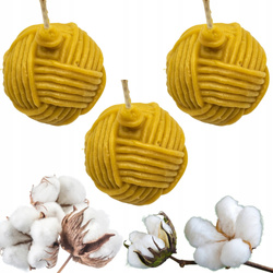 Zestaw TRZECH Świec dekoracyjnych 3D "Wełniany Splot" z Wosku Pszczelego