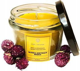 Świeca zapachowa w Słoiku wosk pszczeli aromat SŁODKA KWITNĄCA WIŚNIA 220ml