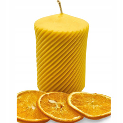 "Złoty Wir" - Bio Świeca 3D z Wosku Pszczelego 190g - naturalna świeca 3D