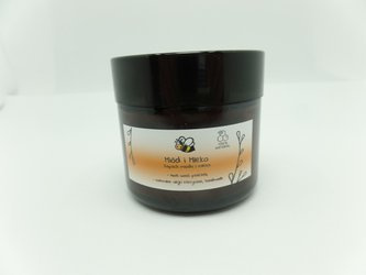 Świeca w słoiku z wosku pszczelego miód i mleko 60 ml