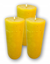 3 X ŚWIECA DEKORACYJNA lana z naturalnego wosku pszczelego WALEC 16 cm 900g