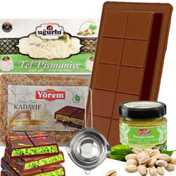 Zestaw DIY DUBAJSKA CZEKOLADA topielnik forma krem pis Angel hair +KADAIFY