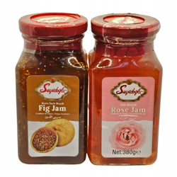Zestaw 2 Oryginalnych Tureckich Dżemów figowy oraz różany Seyidoglu 2X 380g