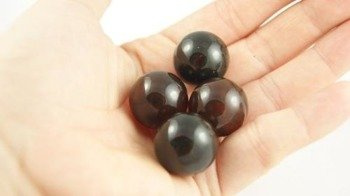 bursztyn bałtycki zestaw kulki koniakowy ciemny