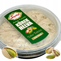 Oryginalna Turecka Chałwa Pistacjowa 60% TAHINI SEZAM DESER SEYIDOGLU 400g