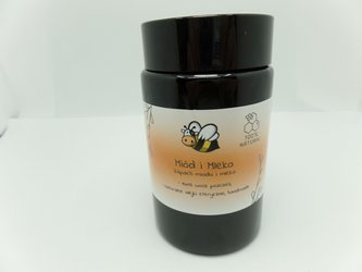 Świeca w słoiku z wosku pszczelego miód i mleko 240 ml