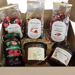 Zestaw Prezentowy nr 2 Box turecka herbata MEVLANA 3 smaki przetwory dżem