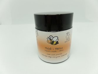 Świeca w słoiku z wosku pszczelego miód i mleko 120 ml
