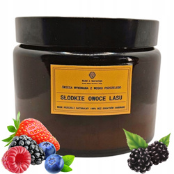 BIO Świeca ZAPACHOWA w słoju z wosku pszczelego SŁODKIE OWOCE LASU 500 ml