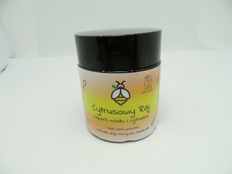 Świeca w słoiku z wosku pszczelego pomarańcze z limetką 120 ml