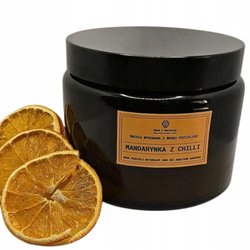 BIO Świeca ZAPACHOWA w słoju z wosku pszczelego MANDARYNKA Z CHILLI 500 ml