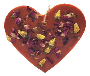Walentynki SERCE ZAPACHOWE Z WOSKU Z RÓŻAMI