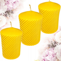 Zestaw TRZECH Świec dekoracyjnych 3D "Złoty Wir" z Wosku Pszczelego 3x 190g