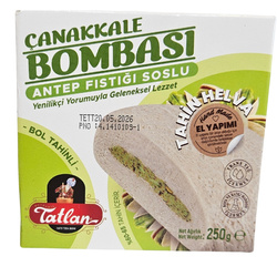 ORYGINALNA Turecka Chałwa Tatlan 250g Sezamowa z NADZIENIEM PISTACJOWYM