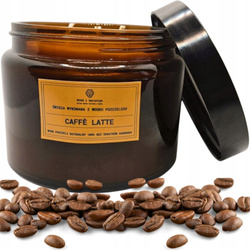 BIO Świeca ZAPACHOWA w słoju z wosku pszczelego o zapachu CAFE LATTE 500 ml