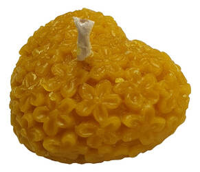 Świeca z wosku pszczelego "Kwiatowe Serduszko"