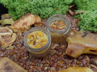 Ekologiczna świeca 3 szt. w słoiku z wosku pszczelego z bursztynem