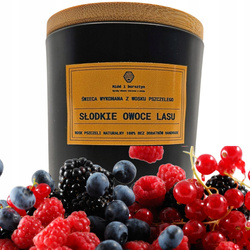 Aromatyzowana Świeca w Słoiku z wosku pszczelego SŁODKIE OWOCE LEŚNE 250 ml