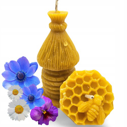 "Skarby Ula" - Zestaw 2 Dekoracyjnych Świec 3D z Wosku Pszczelego 105g