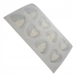 Silikonowa Forma 8 serduszek monoporcje mydełka rękodzieło 29 x 16,9 cm