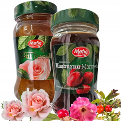 ZESTAW Turecki Dżem Różany + Konfitura z Dzikiej Róży Słoik 2 x 360g