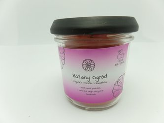 Świeca w słoiku z wosku pszczelego różany ogród 120 ml