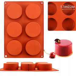 Silikonowa forma mono porcja czekoladki desery ciasteczka Cupcake 6 szt