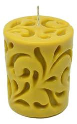 Świeca z wosku pszczelego walec flora