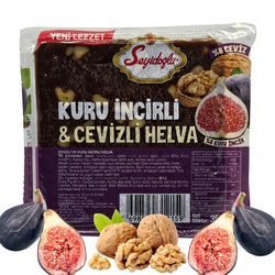 Oryginalna Turecka Chałwa sezamowa kakaowa z figą i orzechem włoskim 350g