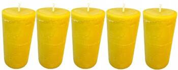 5 X ŚWIECA OZDOBNA lana z naturalnego wosku pszczelego WALEC 16 cm x 7cm