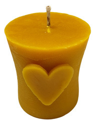 Świeca z wosku pszczelego ""KLASYCZNE SERDUSZKO" 110g