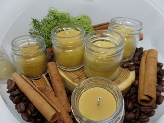 Ekologiczna świeca 5 szt. w słoiku z wosku pszczelego