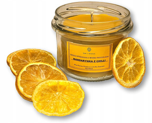 Świeca zapachowa w Słoiku wosk pszczeli o zapachu MANDARYNKA z CHILLI 220ml