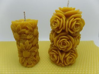 Zestaw świec kwiatowych z wosku pszczelego