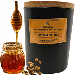 Naturalna BIO Świeca miodowa w eleganckim Słoiku z wosku pszczelego 250ml