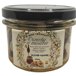 Prawdziwe Naturalne Orzechy w Miodzie Wielokwiatowym Miód i Bursztyn 0,2 kg