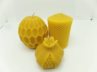 Zestaw ŚWIĄTENCZY trzech świec + worek pszczelarza prezent