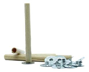 KNOT OKRĄGŁY DREWNIANY 8 CM + BLASZKI SEMI