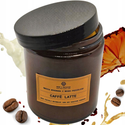 Aromatyczna Świeca w Ciemnym Słoiku z wosku pszczelego "CAFE LATTE" 250ml