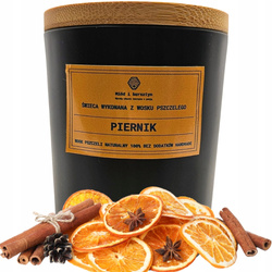 Aromatyzowana Świeca w Słoiku z wosku pszczelego o zapachu PIERNIKA 250 ml