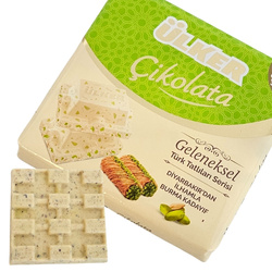 ULKER Biała Dubajska Czekolada Kadayif Chocolate Dubai White Pistachio 60g