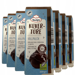 10x Kuwertura mleczna 200g czekolada z wanilią do ciast deserów do topienia