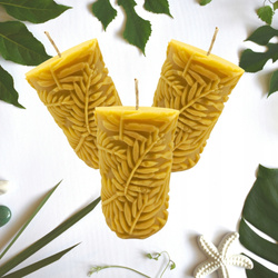 3SZT. Bio Świeca Dekoracyjna 3D z Wosku Pszczelego "Leśny Szept" 3 X 175g