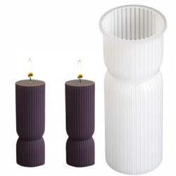 Silikonowa forma do tworzenia świec Stylowy walec cylindryczny 16.8x6.8cm